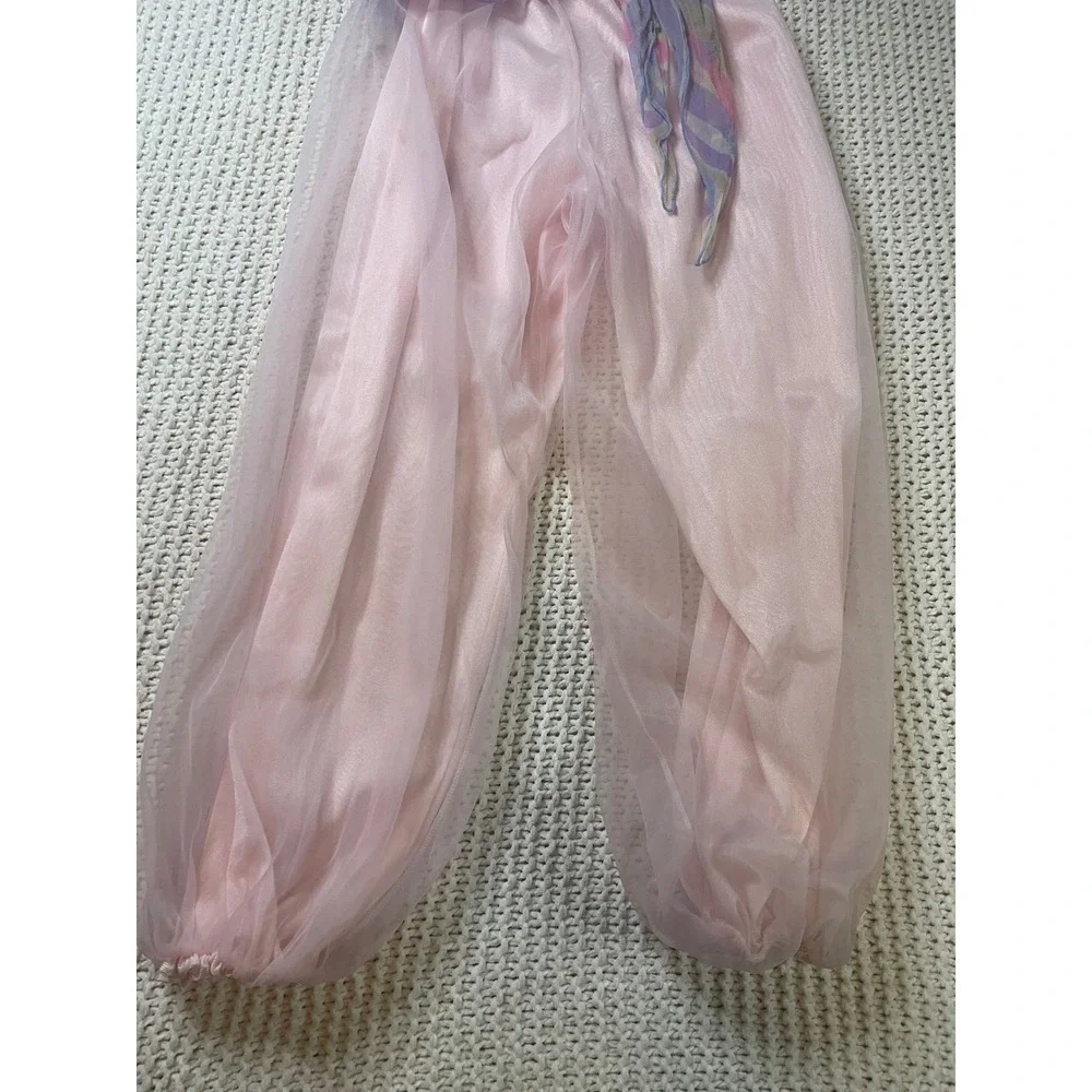 VTG 1pc Disney Aladdin Jasmine Jumpsuit Costume Pink Girls Sz8 PJ's Harem Pants